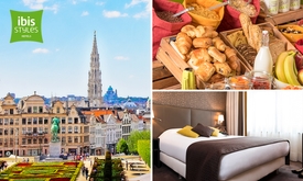 Overnachting voor 2 + ontbijt + late check-out in Brussel